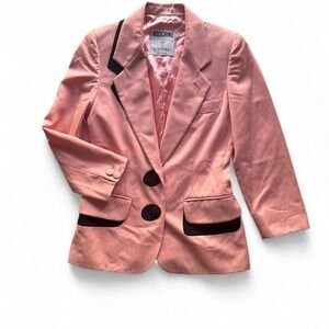 Moschino Couture! Pink Blazer with Black Trim